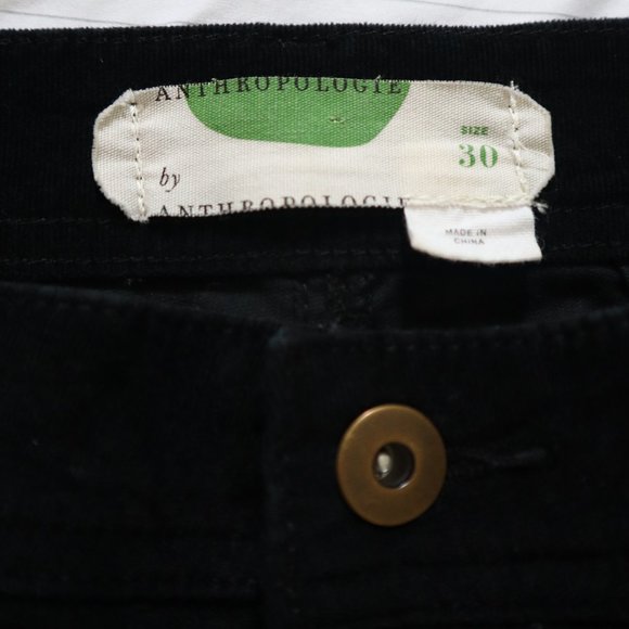 ANTHROPOLOGIE Velvet High Rise Cropped Pant Black - Picture 3 of 9